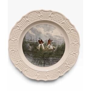 RAIL SHOOTING Plate Sun Glo Studios Currier & Ives Reproduction Americana Series